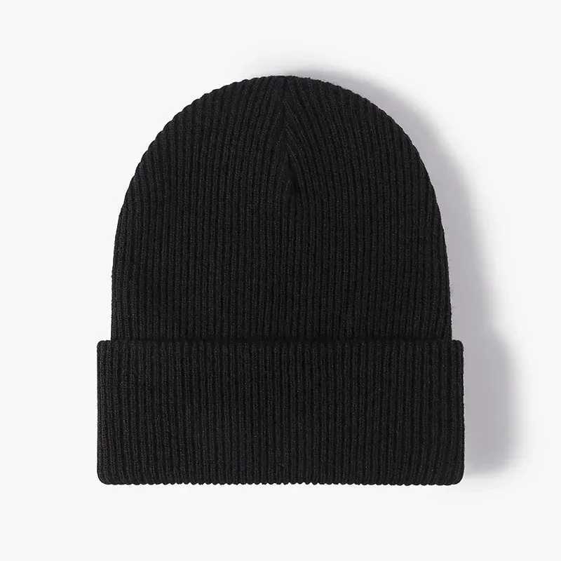 New Wen Men Autumn Winter Warm Beanie Hat Solid Color Lady Ma Stretch Knitted Crochet Beanies Hat for Wen Men BeanieW251023
