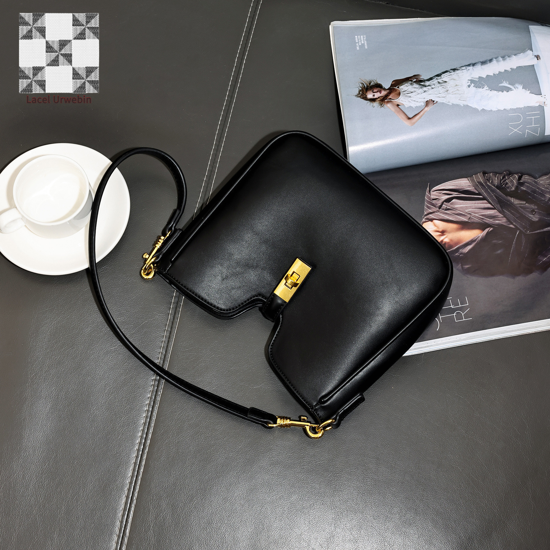 Lacel Urwebin Designer's 2025 New Light Luxury Versatile Casual Women's Bag Large Capacity Tote Bag High-end Luxury Bag Commuter Shoulder Cr