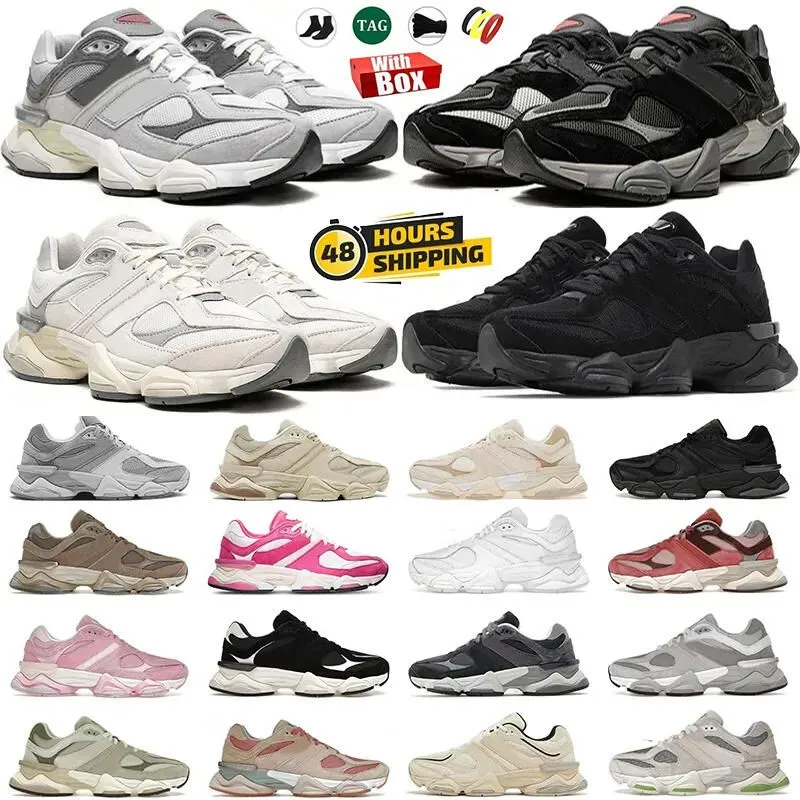 With box 9060 designer shoes for men women daily outfit running shoes leather mesh Triple Black White Grey Blue Pink Green mens trainers outdoor sneakers size 36-45