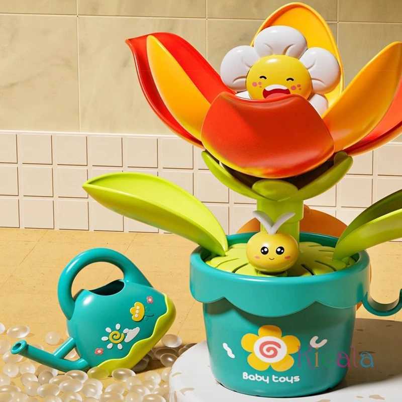 Baby Funny Sunflower Bath Toy Water Spray Sprinkler Blooming Sunflower Toddler Shower Toys with Portable Shower Head J251023