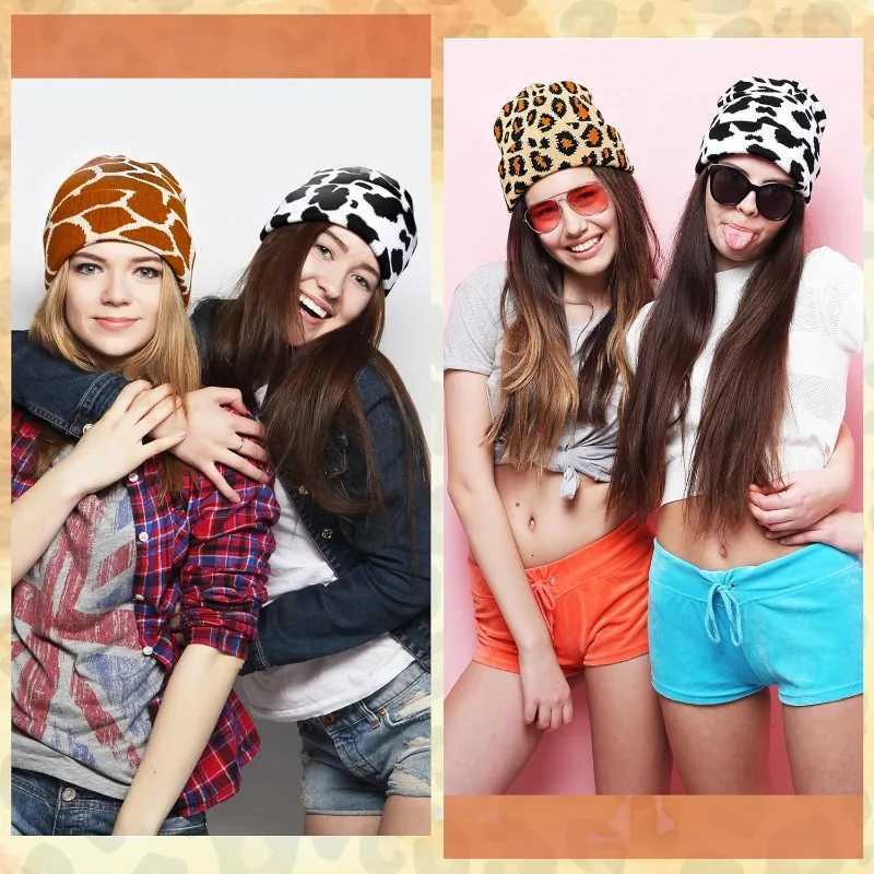Unisex Camouflage Leopard Print Jacquard BeanieFashion Versatile Acrylic Winter Skull Cap for Daily WearChristmas HalloweenXJ251023