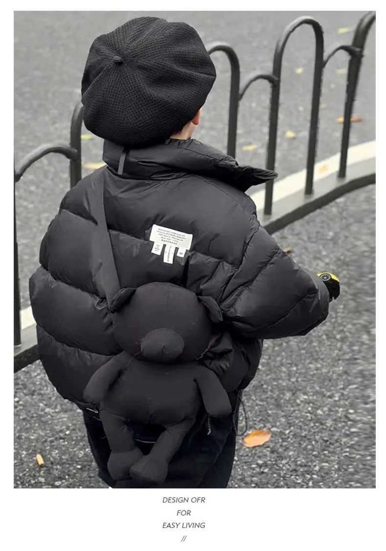 2024 new Childrens standup collared cottonpadded jacket Padded jacket solid color coat for 2 to 10 Years old boys and girls Y251023