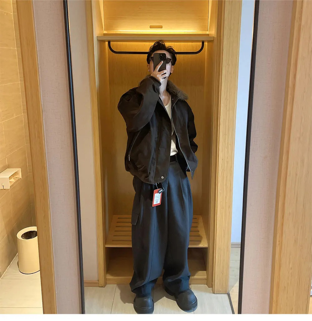 Winter Style Large Fur Collar Warm Coats Men Vintage Workwear Down Jackets Mens Thick Long Sleeve Outerwear W728 251020