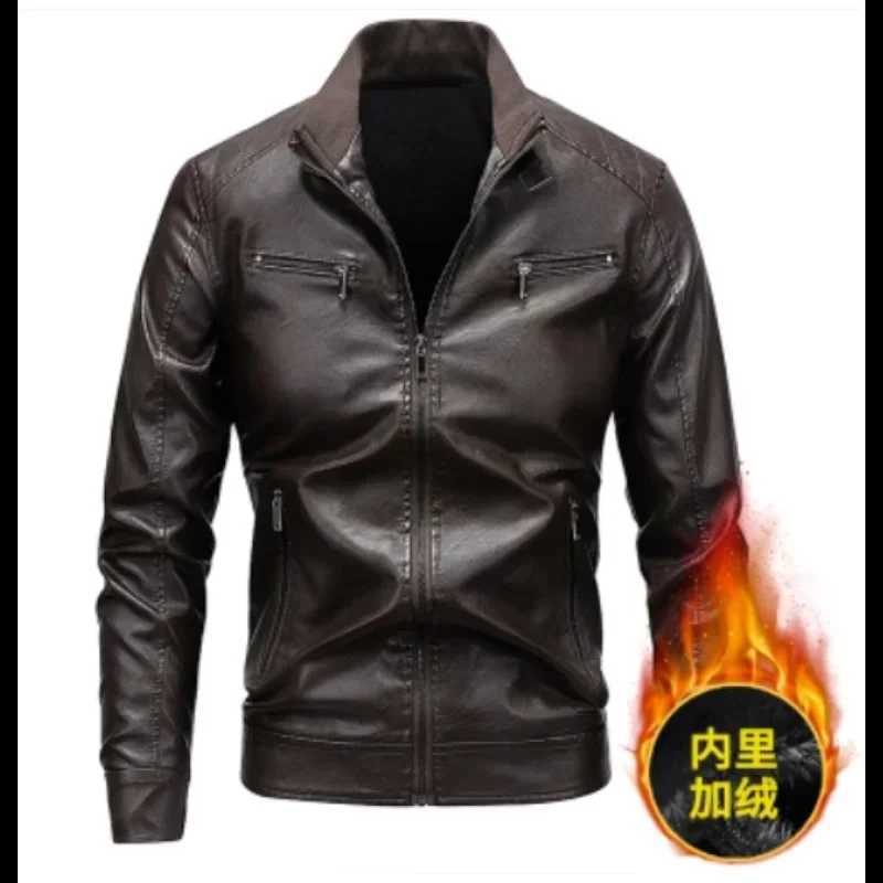 Casual Slim Windproof Leather Coats Punk Blazer Outwear Motorcycle Streetwear Mens Pu Leather Jacket Zipper Motorcycle Jacket W251023