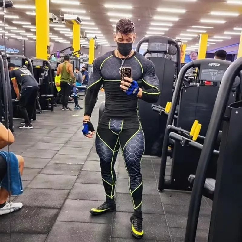 Mens Compression Sports Thermal underwear Men Winter Second Skin Fitness Tights Base Layer Sportswear Running Long Sleeve Shirt 251023