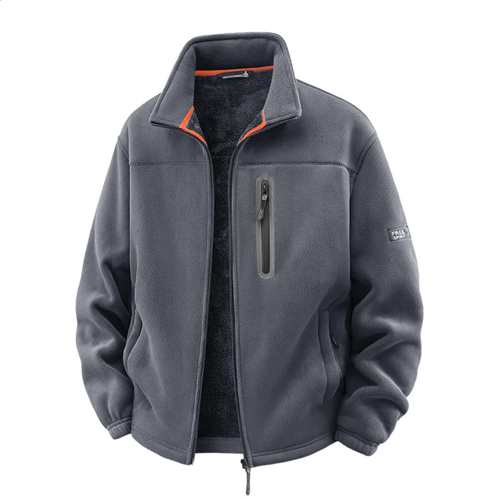 Winter Polar FleeceLined Jacket Men Thickened Windproof StandCollar Cardigan Casual Outdoor ed Mens Warm Coat 251023