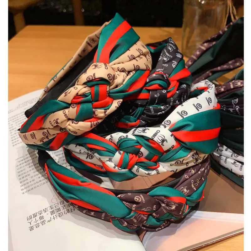 New Braided Stripe band Wen Elegant Wide Satin Hair Accories Fashion Heaear Haiand Hair Accories for Girls Y251023