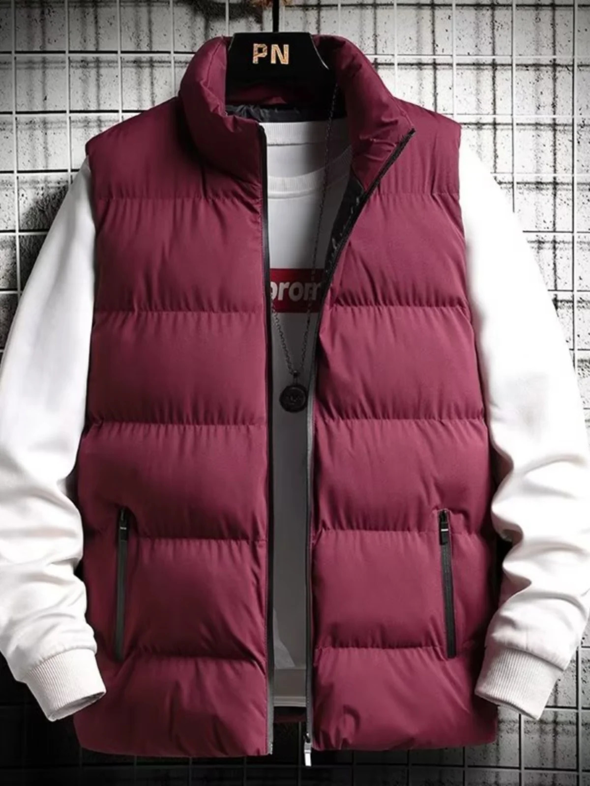 Mens down Vest Thiened Casual Cotton Warm Stand Collar oulder Bared Vest Autumn Winter Sle Faionable Slim Fit 251023