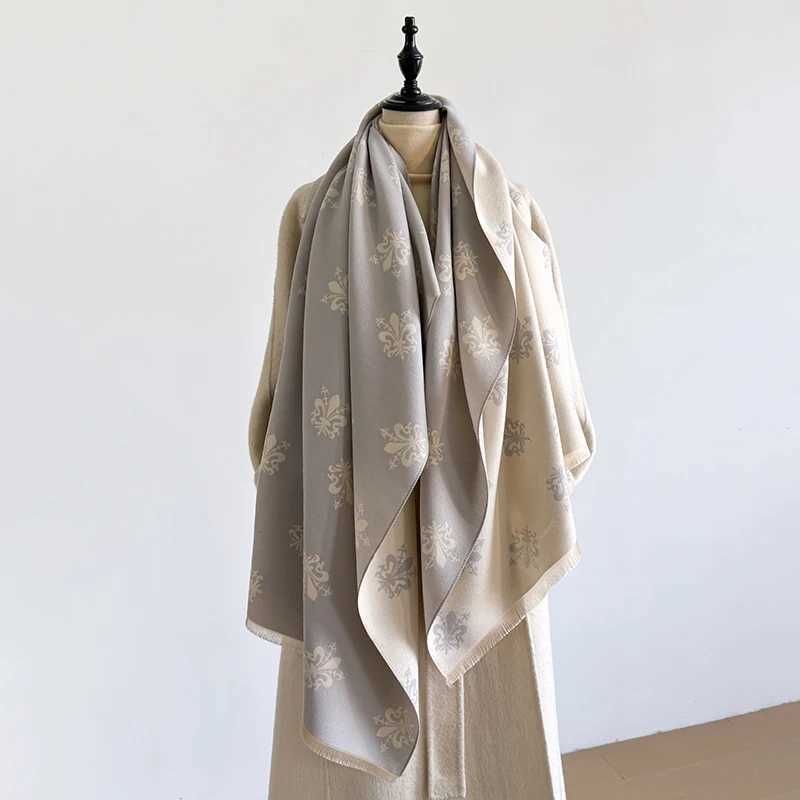 Womens Winter Luxury Thick Warm Wrap Imitation Cashmere Scarf with Star Jacquard Design for Casual Wear J251113