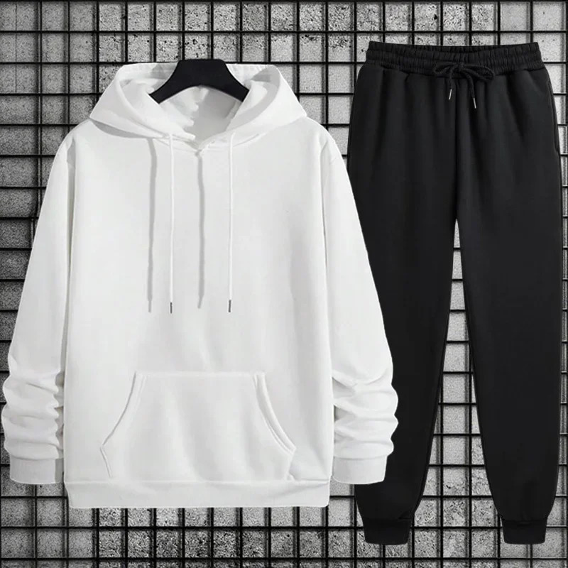 in Mens Sportswear Solid Color Hoodie Sweatpants Urban Casual Fashion Tracksuit Fallwinter Comfort Warm Soft Outfit 251023