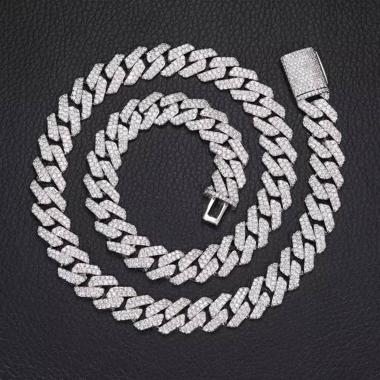 Hip Hop Mens 18Inch 10k 14k 18k Gold Lab Grown Diamond Heavy Iced Out Cuban Link Chain Necklace