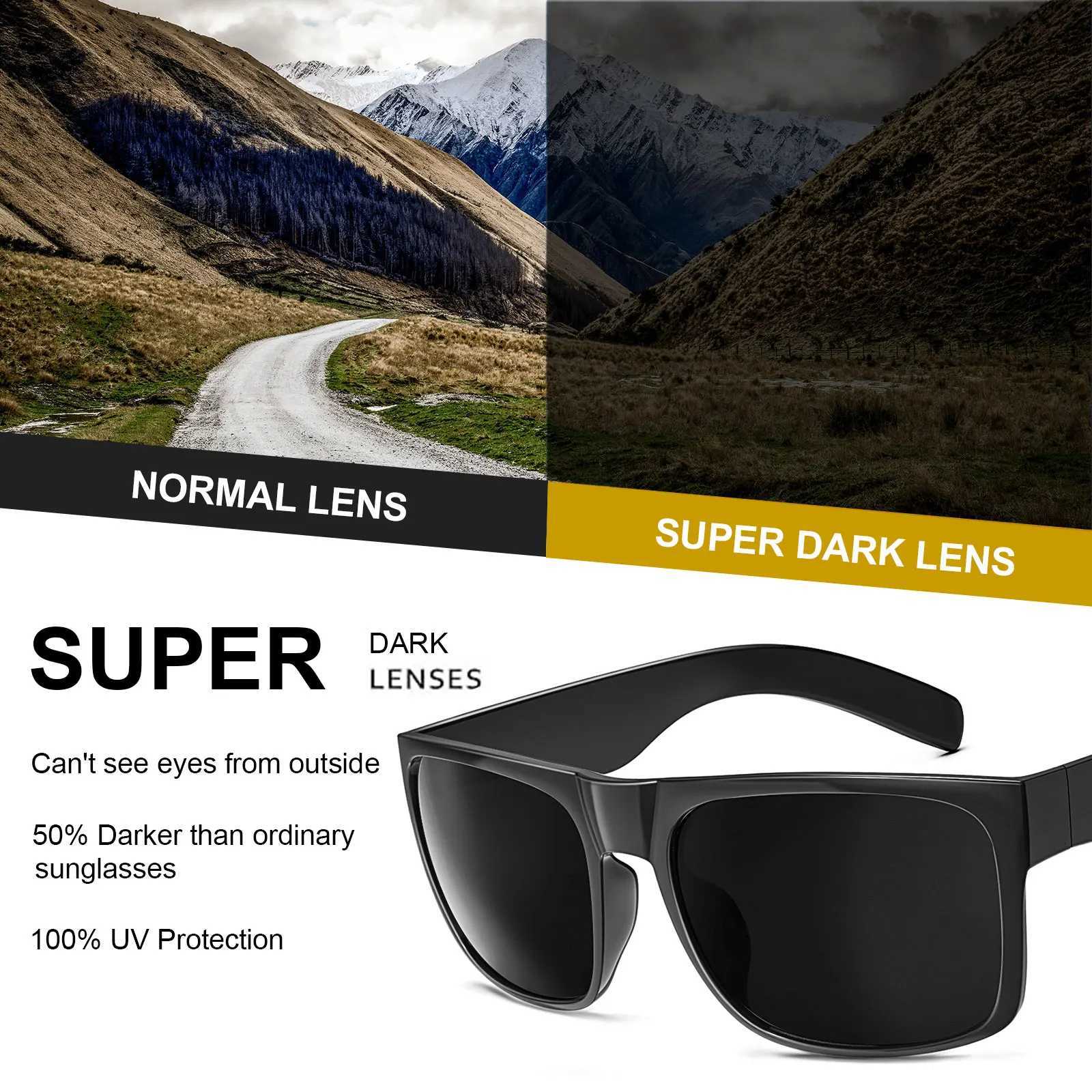 MAXJULI XL Extra Large Glasses Super Dark Black Sunglasses for Big Wide Head Men Square Sun Glasses 149mm W8004W251023