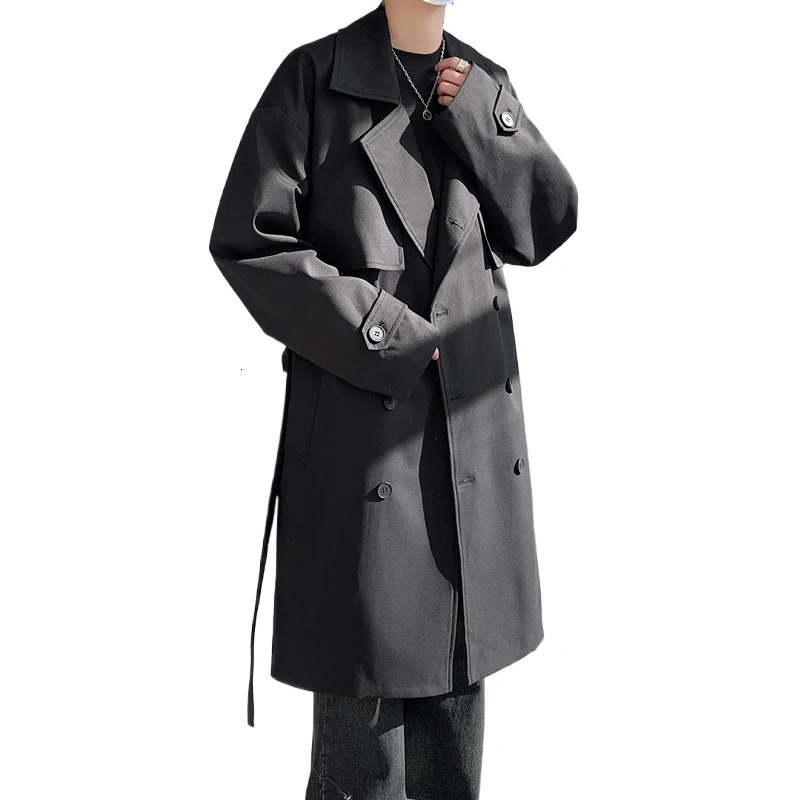2025 Autumn Long Style Versatile Casual Korean Coat Mens Fashion Trench Windbreakers Male Good Quality Jackets 251014