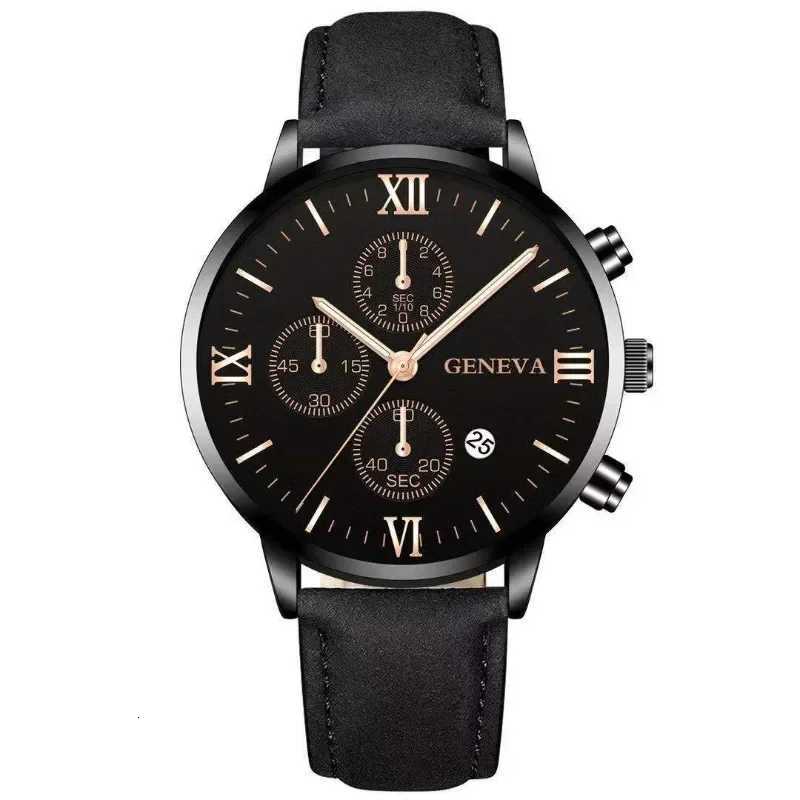 1pc Black Quartz Watch Men Roman Dial Watch Fashion Round Date Quartz Watch for Sports Relogios Masculino Relojes Para HombresL251023
