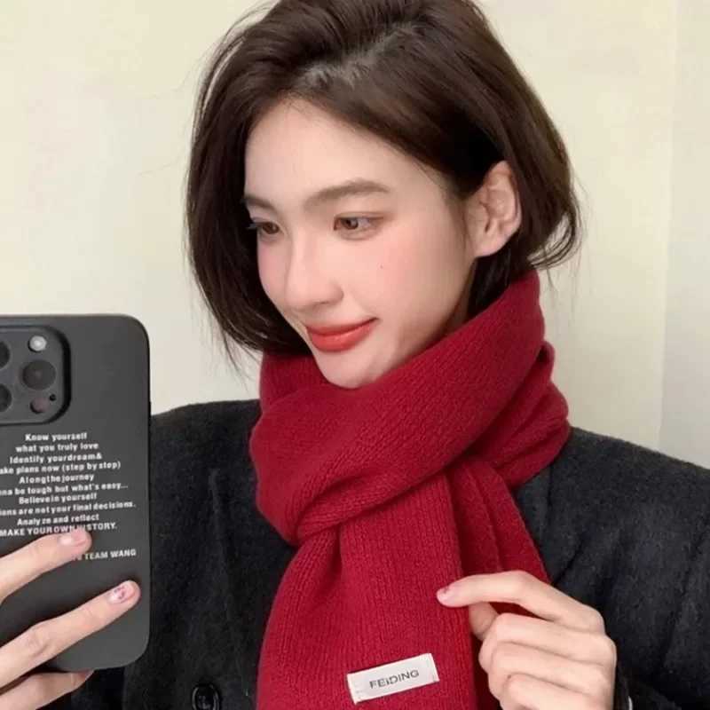 Winter Thermal Knitted Scarf Unisex Solid Color Neck Shawl Wrap Warm Windproof Solid Color Women Men Fashion Motorcycle Scarfs J251113