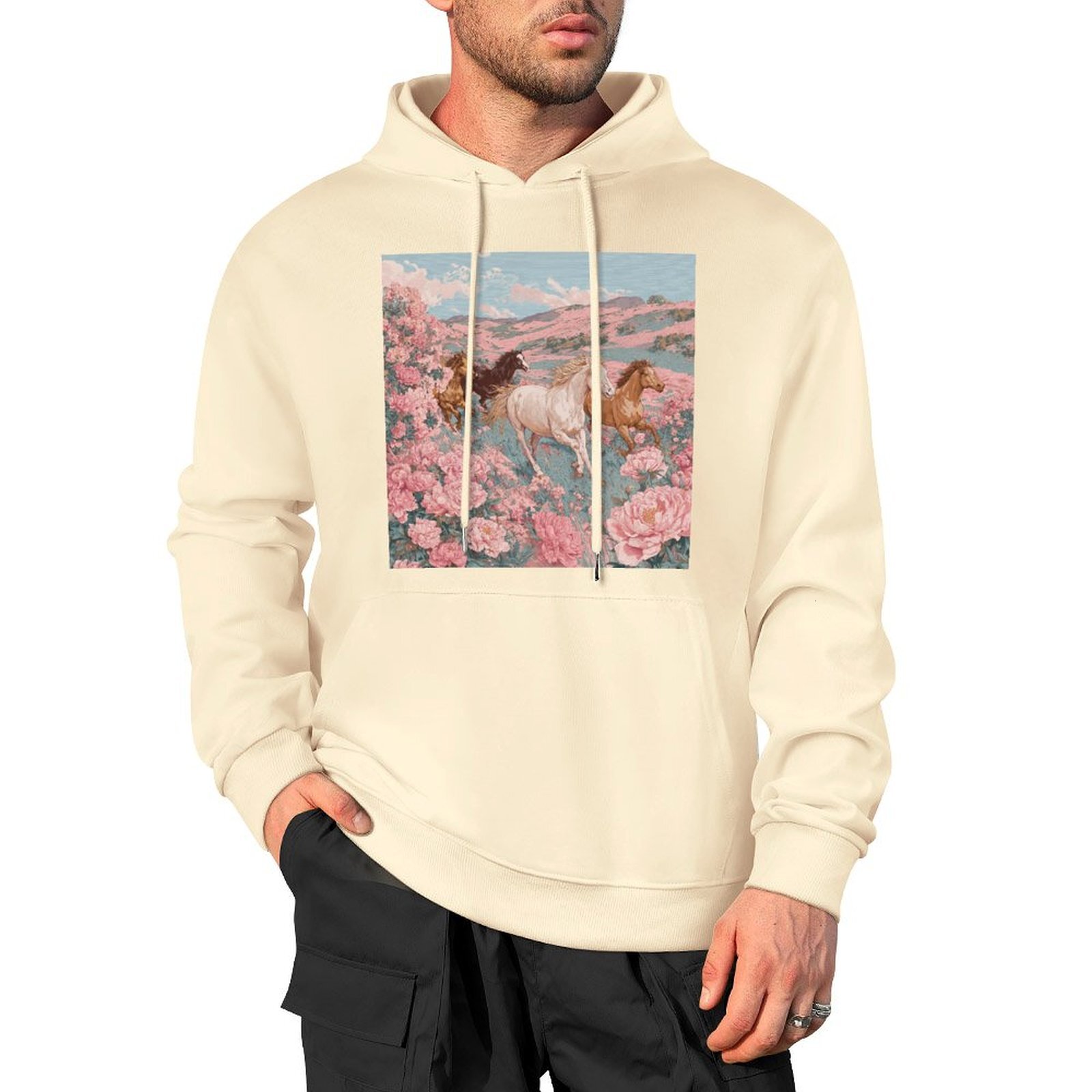 H Designer Fall Winter Hoodie Luxury Horse Print Design Unisex Long Sleeve Streetwear Hip Hop Oversized Fit Hoodie Men's Fashion Apparel H35