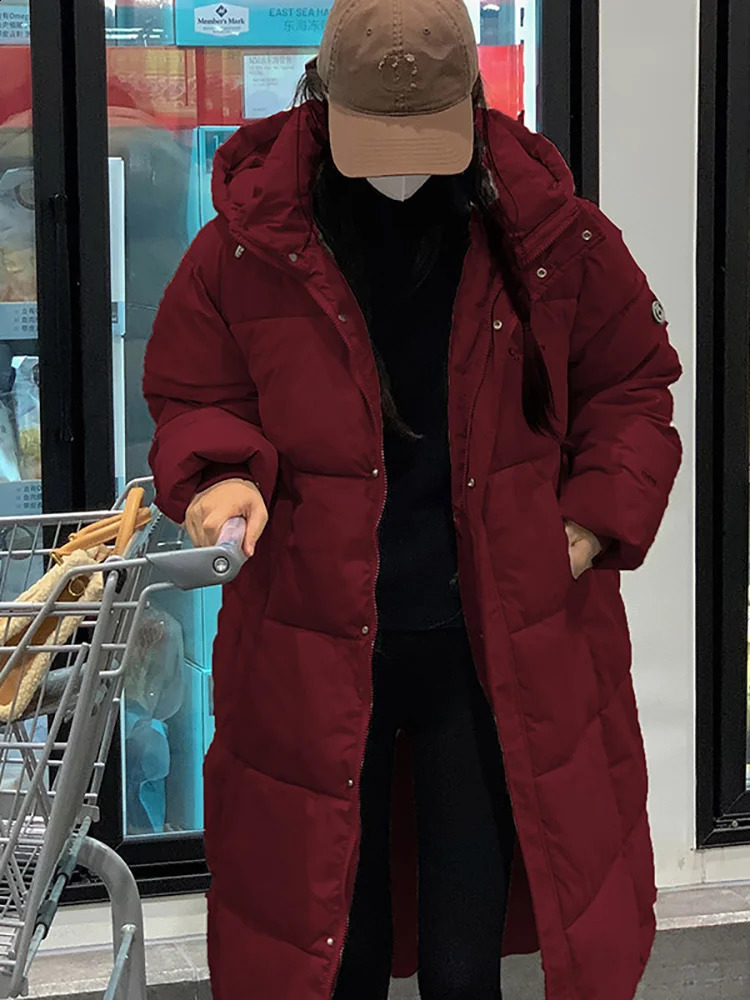 Vielleicht Straight Solid Long Winter Coat Women Parkas Clothes Casual Hooded Stylish Puffer Jacket Female Outerwear 251021