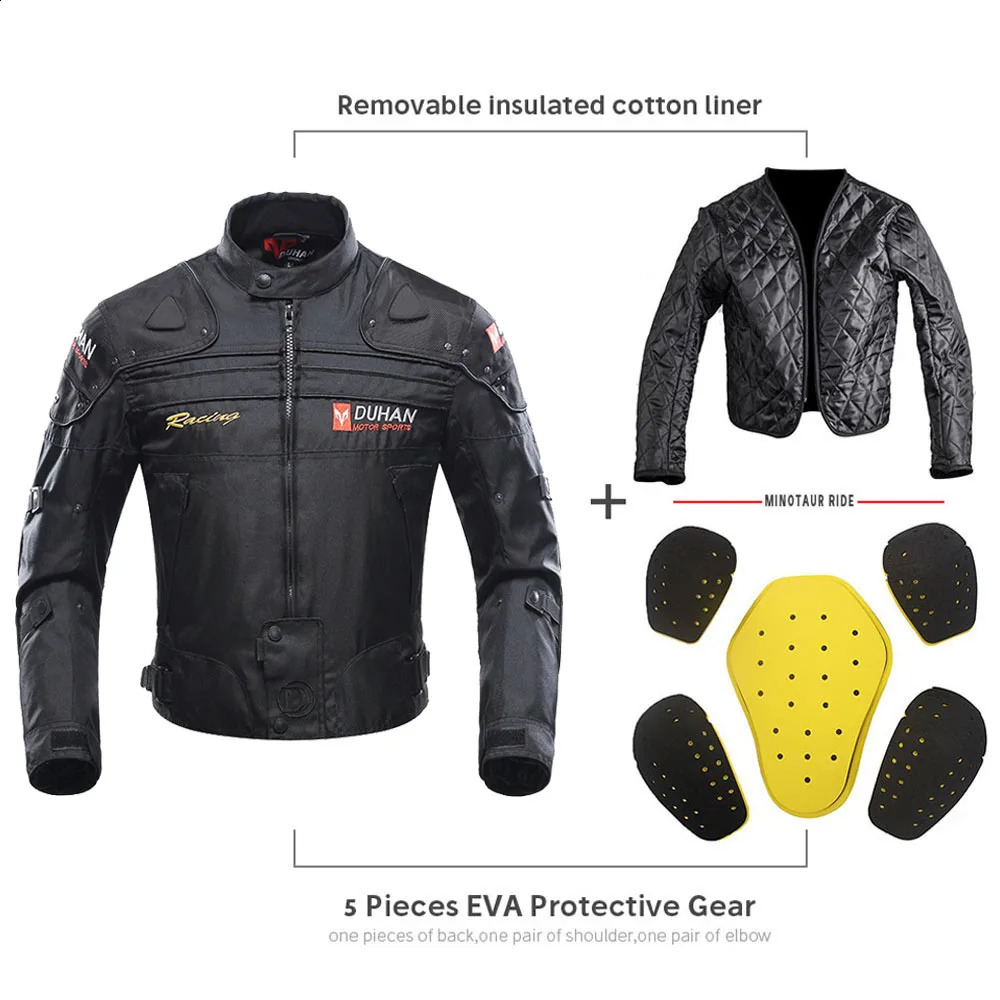 DUHAN Motorcycle Jacket Man Motocross Racing Pants Body Armor Moto Protection Clothing Set With able Linner 251023