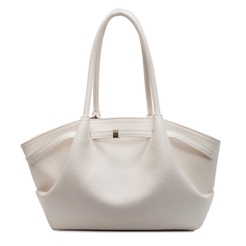 Luxury Brand Designer Bag Light Luxury Lychee Pattern Handheld Tote Bag For Women 2025 Summer Large Capacity Niche Pleated Shoulder Underarm Bag