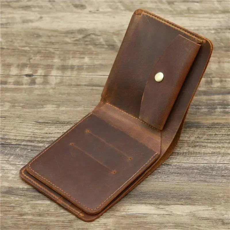 RFID Blocking Mens Oil Wax Skin Wallet Man Vintage Cow Genuine Leather Wallet Male Handmade Billfold Coin Purse Short Wallet251023