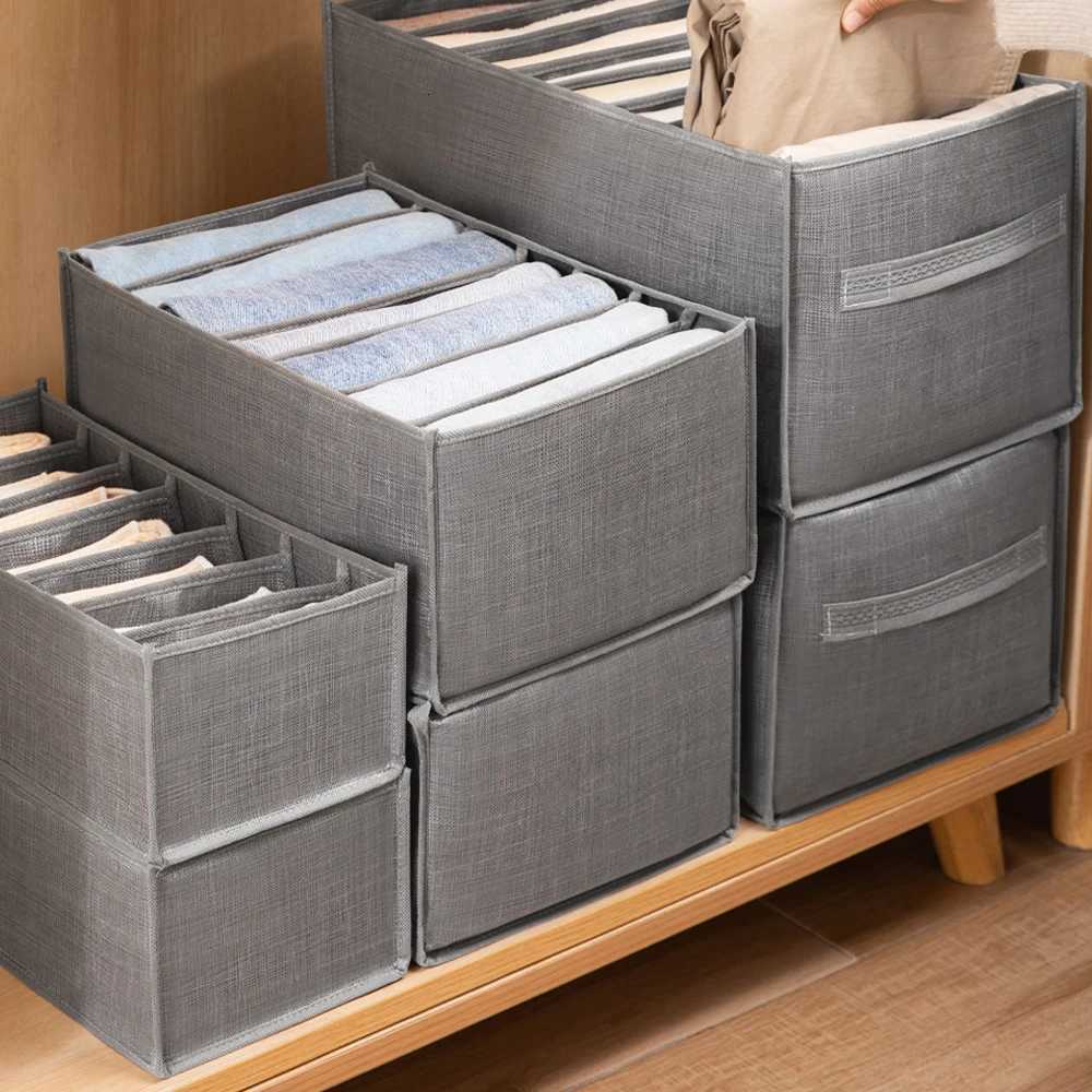 Closets Clothes Organizer Foldable Clothing Jeans Storage Box Closet with Handles Wardrobe Storage Organize C251023