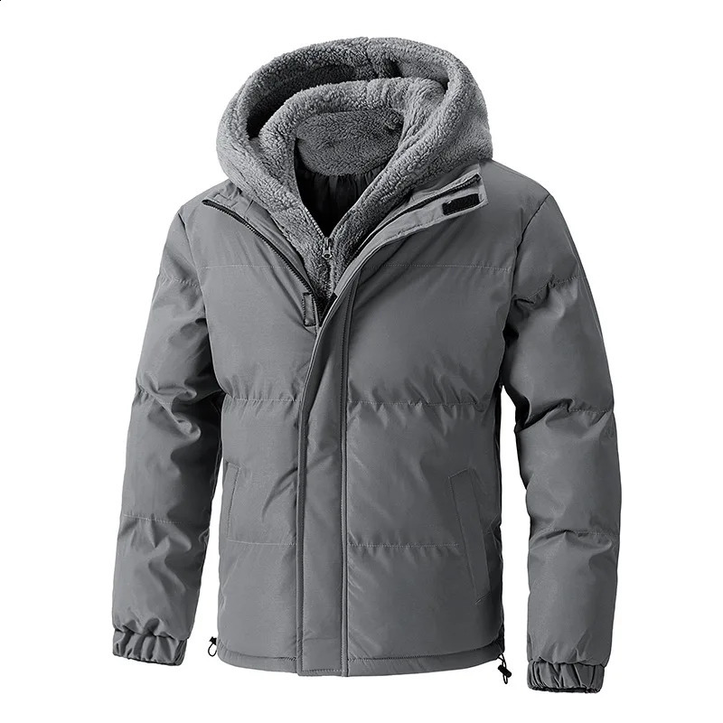 Winter thick plus size warm mens twopiece trendy cotton jacket with loose zipper and casual for men 251023