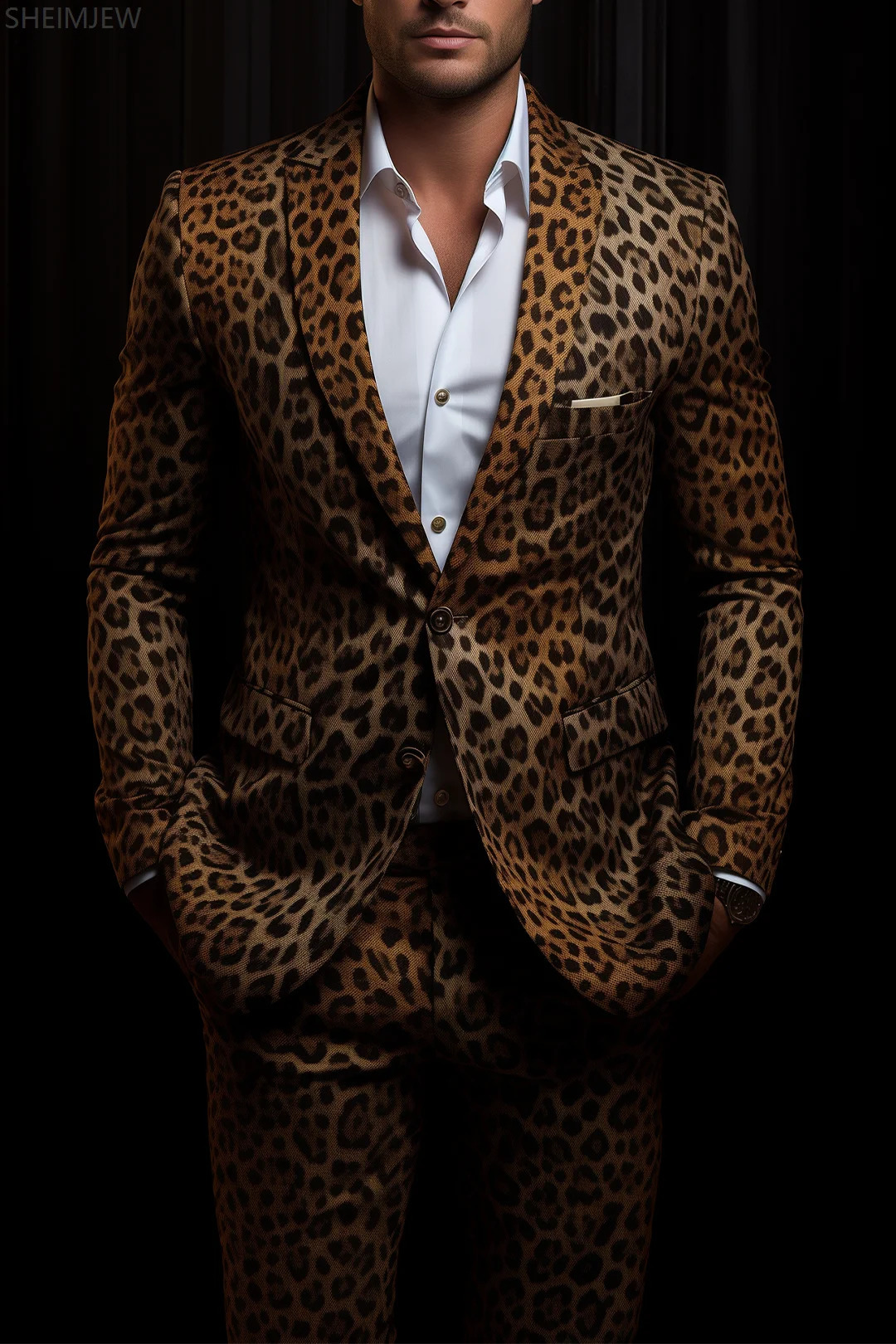 Fashion Camouflage Mens Suit Jacket Adult Role Play Leopard Dress Casual Slim Fit Printed Pants Evening Set 251023