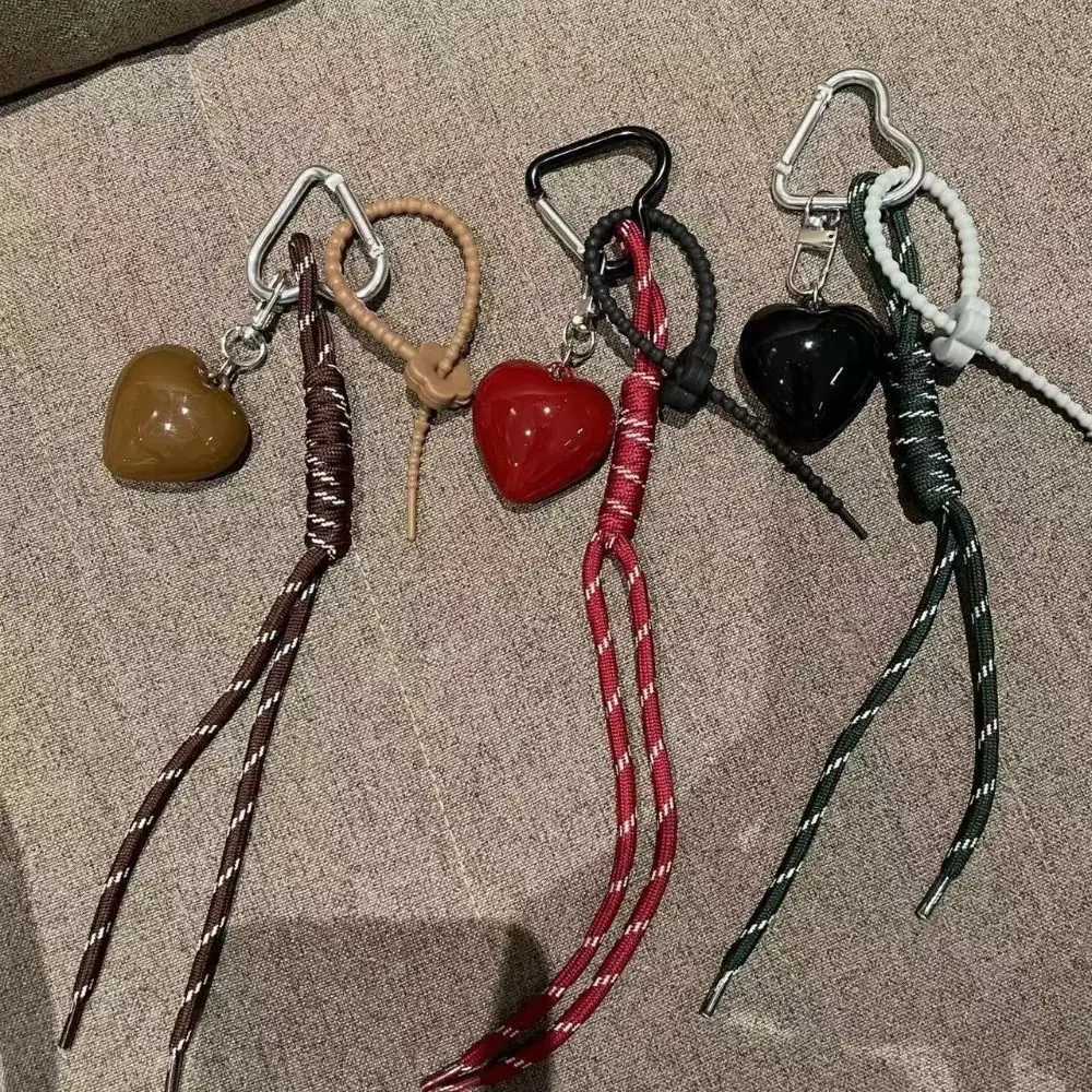 Fashionable Heart Leather Rope Keychain Cherry Bow Y2K Bag Pendant Ornaments Mobile Phone Lanyard Gifts Bag Accessories Z251023
