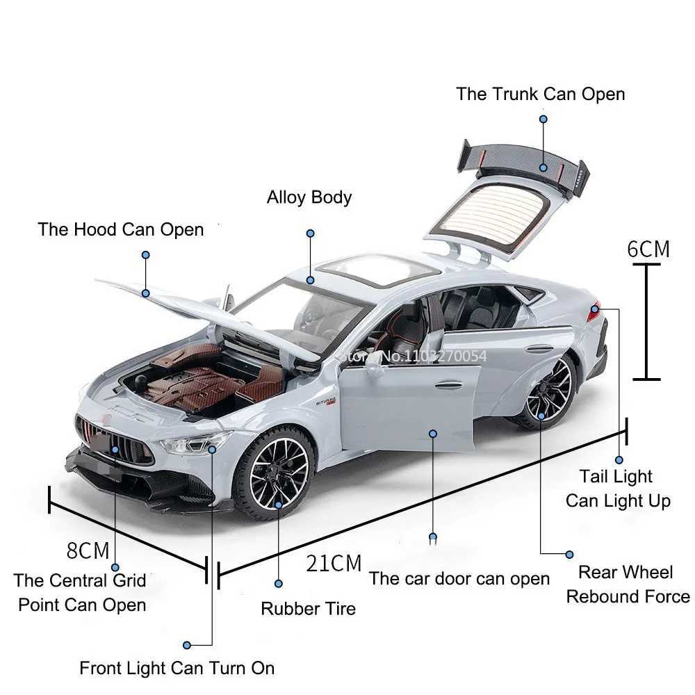 124 ROCKET 900 Diecast Alloy Toy Car Model Rubber Tire Simulation Interior 6 Doors Can Be Opened Vehicles Decorations Boy GiftsT251023