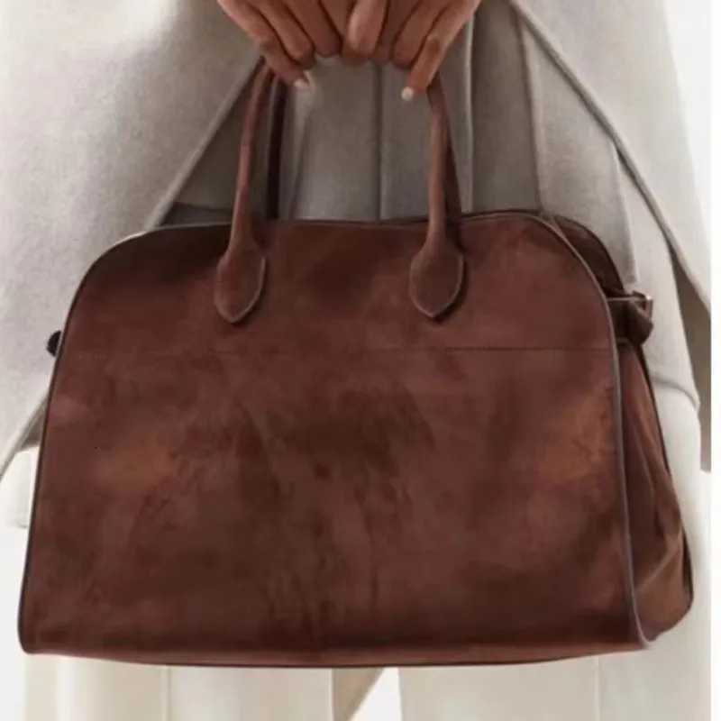 Design Handbag Leather HighCapacity Commuting Bag Fashionable Cowhide Suede Briefcase Tote Bag Travel Bag SuedeL251023