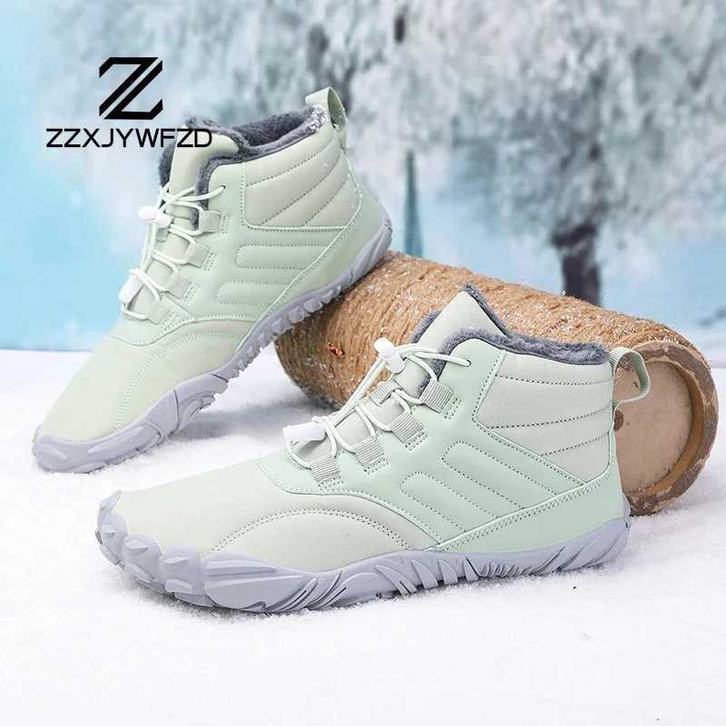 Men Winter Boots Plush Shoes Waterproof Snow Cotton Boots Barefoot Women Warm Fur Shoes Anti Slip Big Size Trekking Hiking Shoes J251023