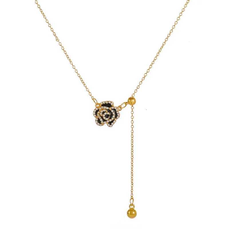 New Fashion Elegant Black lia Necklace for Wen Girls Korean Sweet wer Necklace Party Jewelry Accories Y251023