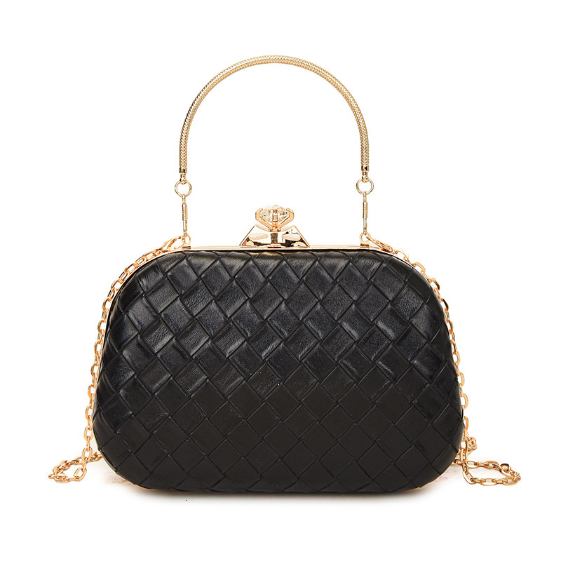 Luxury Brand Designer Bag New Track Women's Shoulder Bag 2025 New PU Woven Clip Chain Hardware Women's Handheld Crossbody Bag