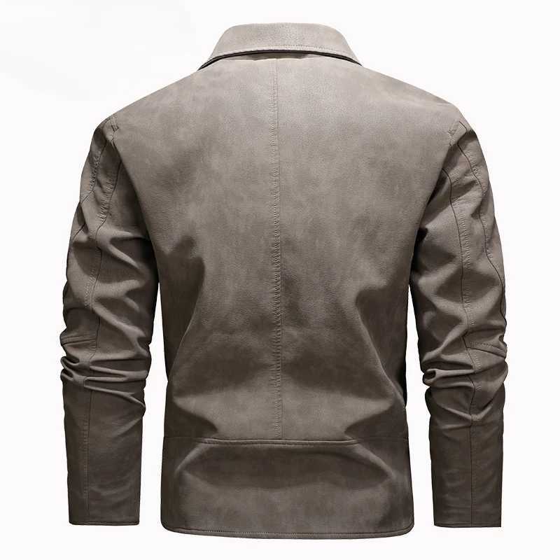Jacket Men Coat Winter Leather Bomber Genuine Casual Brown Jackets Coats Faux Leather Vintage Black Biker Jacket Men Windproof W251023