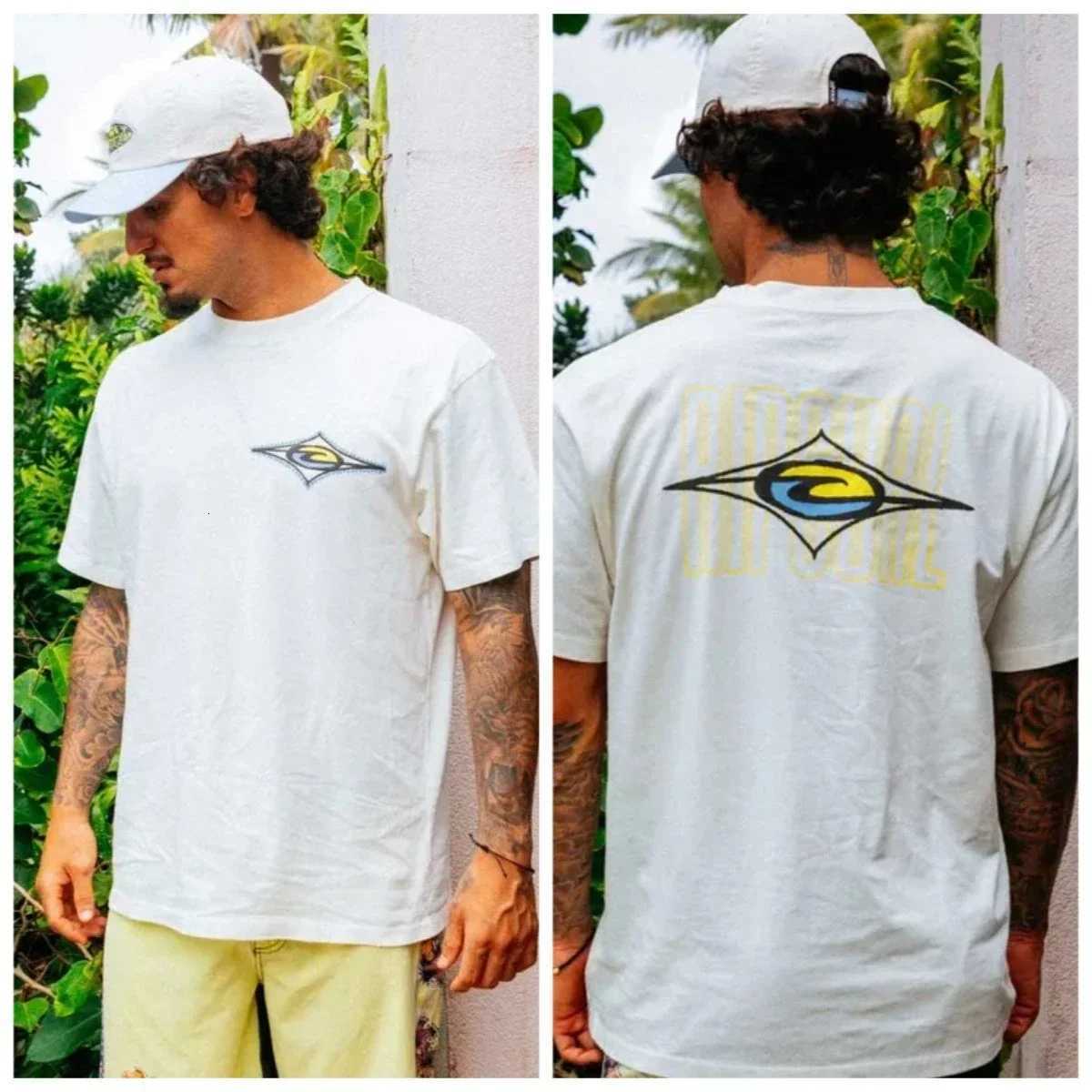 Summer printed Tshirt for men new RIPCURL outdoor sports surfing shortsleeved fitness shortsleeved topXJ251023