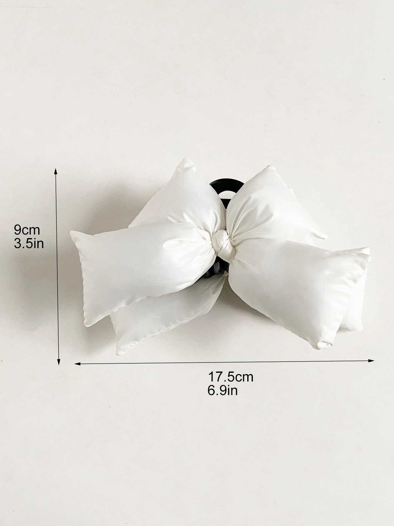 1 Pcs Black Leather Cotton Stuffing Bow Cl ClipLarge J Clips for Thick HairNoslip Fashion Winter Hair Accory for Girls Y251023