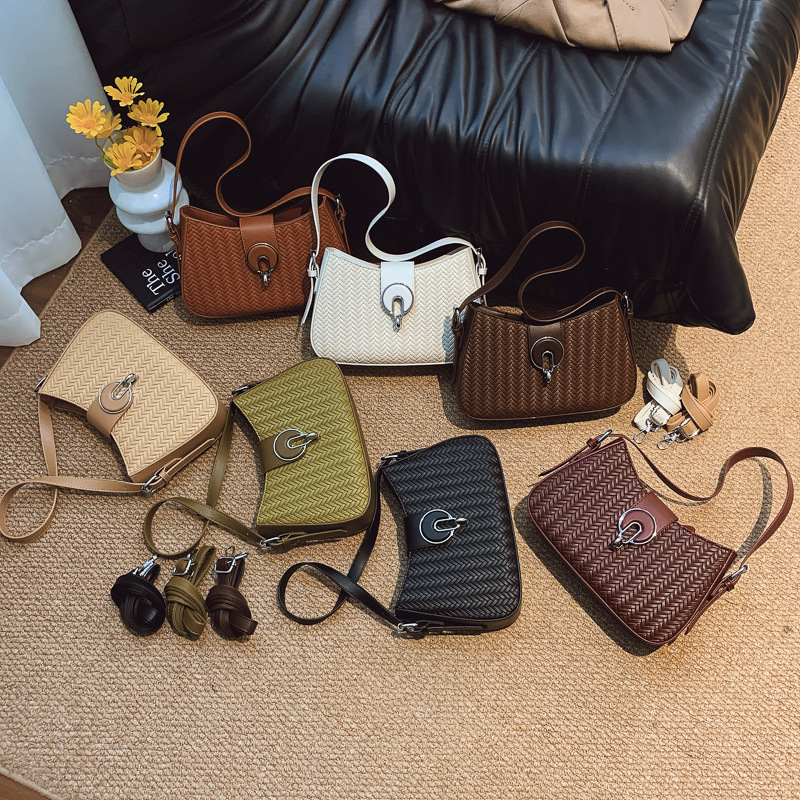 Luxury Brand Designer Bag High-End Woven Pattern Underarm Bag For Women 2025 New Korean Fashion Large Capacity Handbag Crossbody Bag