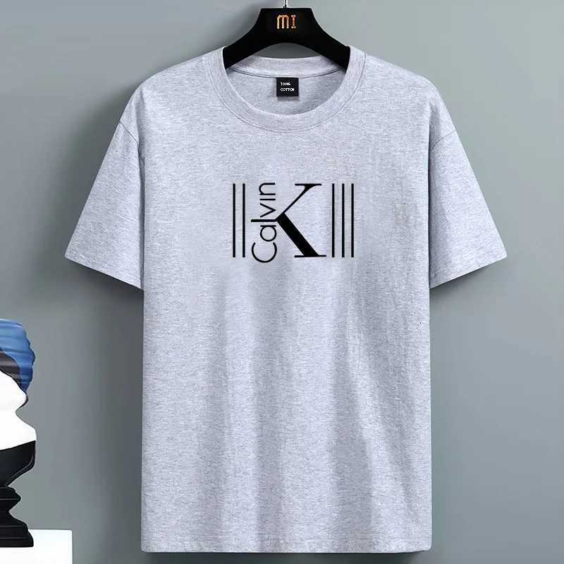 Luxury Summer Mens 100 Pure Cotton Casual Loose Plus Size Letter Printed Sports Comfortable Round Neck Short Sleeved TshirtXJ251023