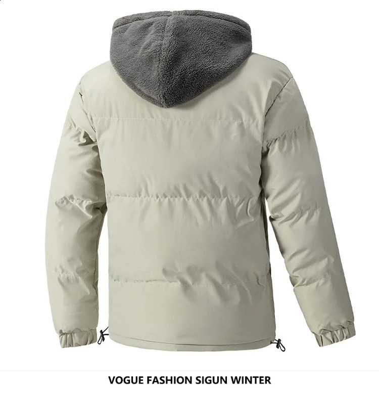 Winter thick plus size warm mens twopiece trendy cotton jacket with loose zipper and casual for men 251023