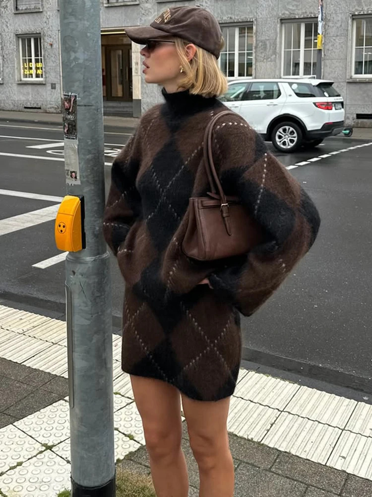 Trendix Knit Pullover And Skirt Two Piece Sets Women Autumn Fashion Embroidered Sweater Slim Sexy Mini Knitted Skirts Suits 251022