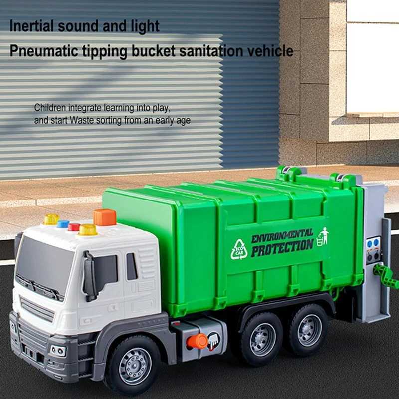 New Children Toys City Garbage Truck Model Diecast Plastics Garbage Sorting Sanitation Vehicle Car Sound Light Kids Xmas GiftsT251023