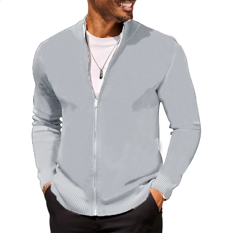 Animal Game Mens Knit Cold Blouse Zipper Cardigan Sweaters Stand Collar Casual Sweater Jumper Woolen Warm Knitwear Streetwear 251023