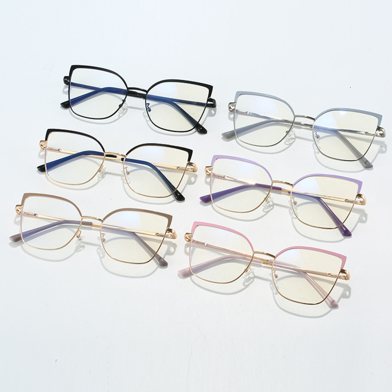2025 Cat Eye for Women Bare Face Artifact Ins Style Fashion High-end Personality Blue Light Blocking Glasses Metal Frame