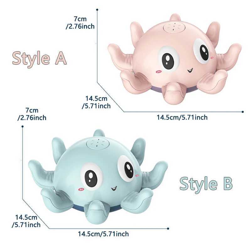 Baby Bath Toys Spray Water Shower Toys for Kids Electric Octopus Whale Bath with LED Light Automatic Sensing Squirting Water J251023