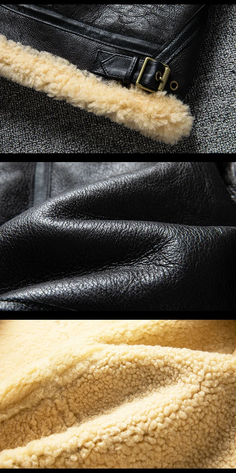 Original ecological pure sheepskin fur integrated winter outfit B3 Tuscan real leather jacket mens plus thick coat 251023