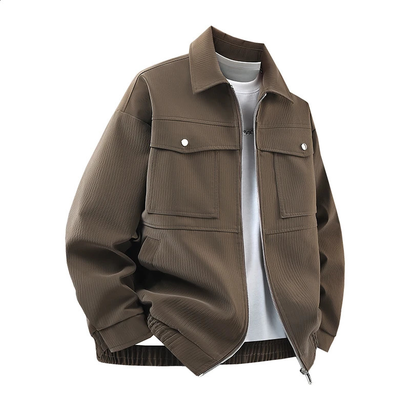 Mens Outdoor High Quality Leather Jacket Comfortable Versatile Breathable Warm Handsome Top for Autumn Winter 251023