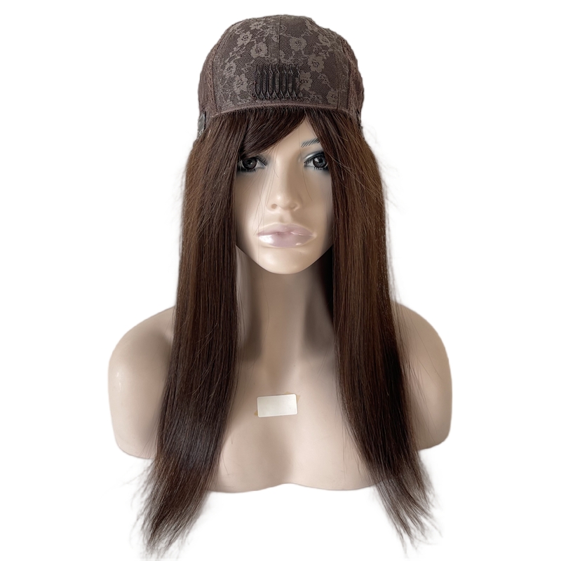 20 Inches Malaysain Virgin Human Hair Dark Brown Color 2# Kosher Wigs Silky Straight 4x4 Silk Top Jewish Wig for Jews.
