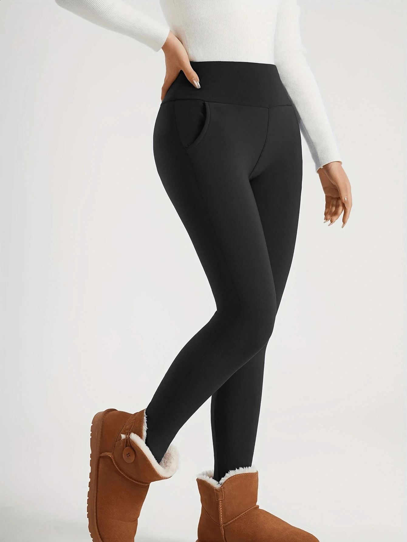 Ultra Warm Womens Fleece Lined Leggings Plush Thermal Lining Super Soft Stretchy For Cold Weather Cozy Winter Essential 251022