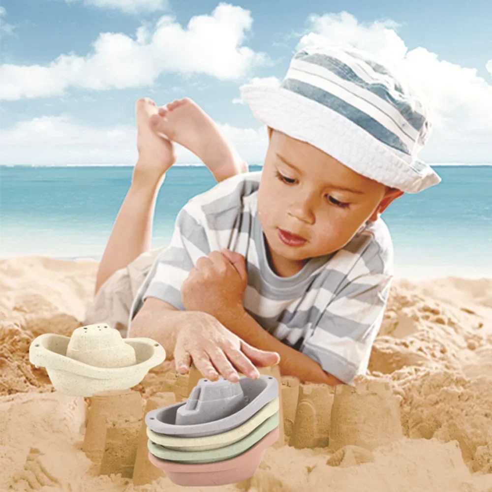 Baby Bath Toys Stacking Boat Toys Colorful Early Education Intelligence Gift Boatshaped Stacked Cup Folding Tower Baby Toy J251023