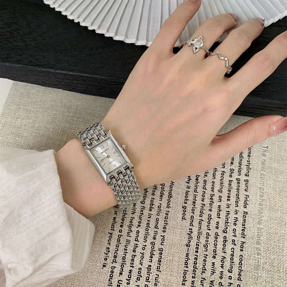 Artistic Designer Rectangular Women's Watch Niche gold Wheat Ear Quartz Wristwatch Live